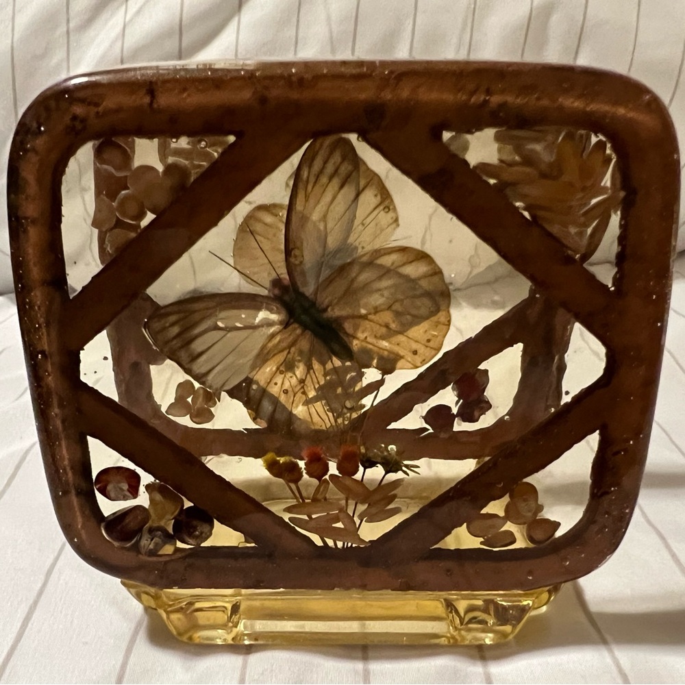 Vintage Lucite Acrylic Butterfly Napkin Letter Holder